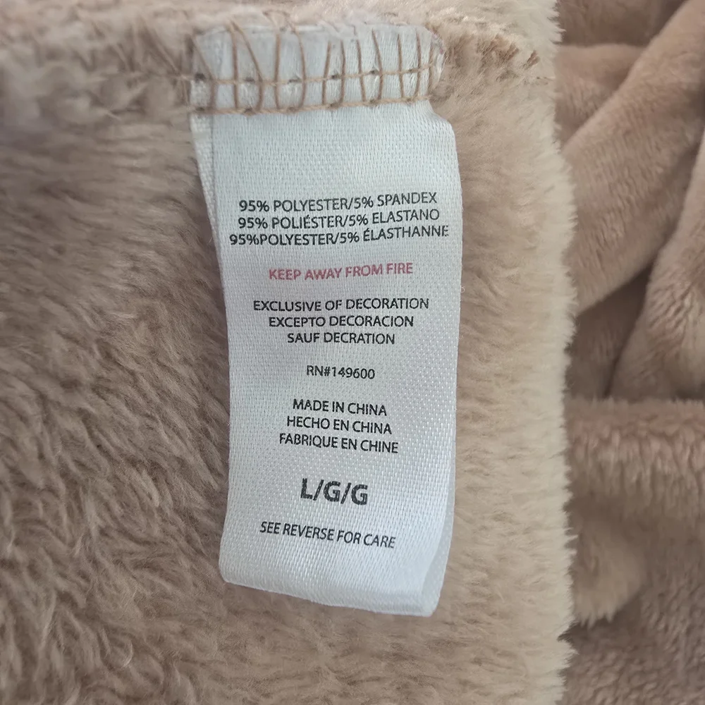 Muk Luks Loungewear Sherpa Pjs Long Sleeve Pant Set L Soft Copper Brown Sleep